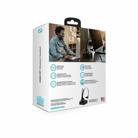 NAZTECH N980 Over-the-Head Bluetooth Headset with Charging Base 15183